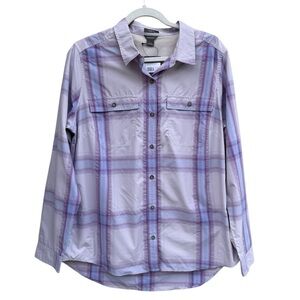 Eddie Bauer Purple Plaid  Light Weight Shirt